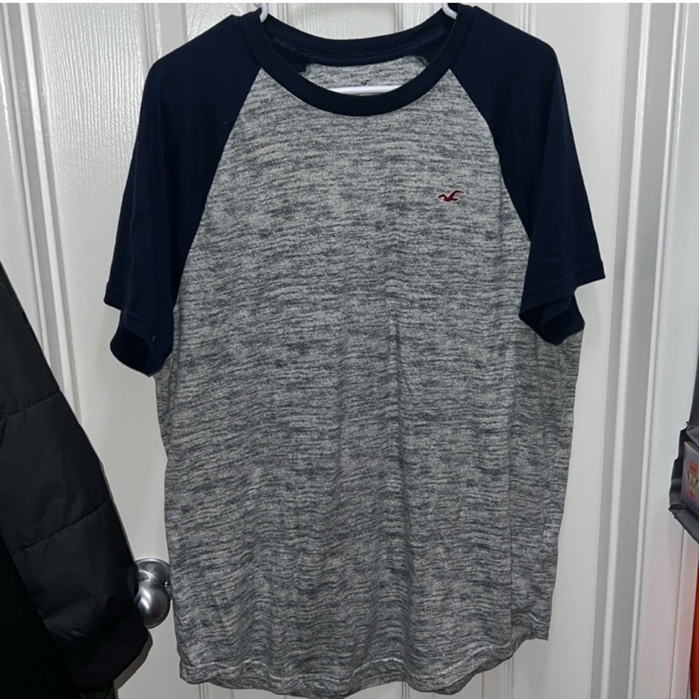 Hollister Mens Shirt Navy Blue & Gray